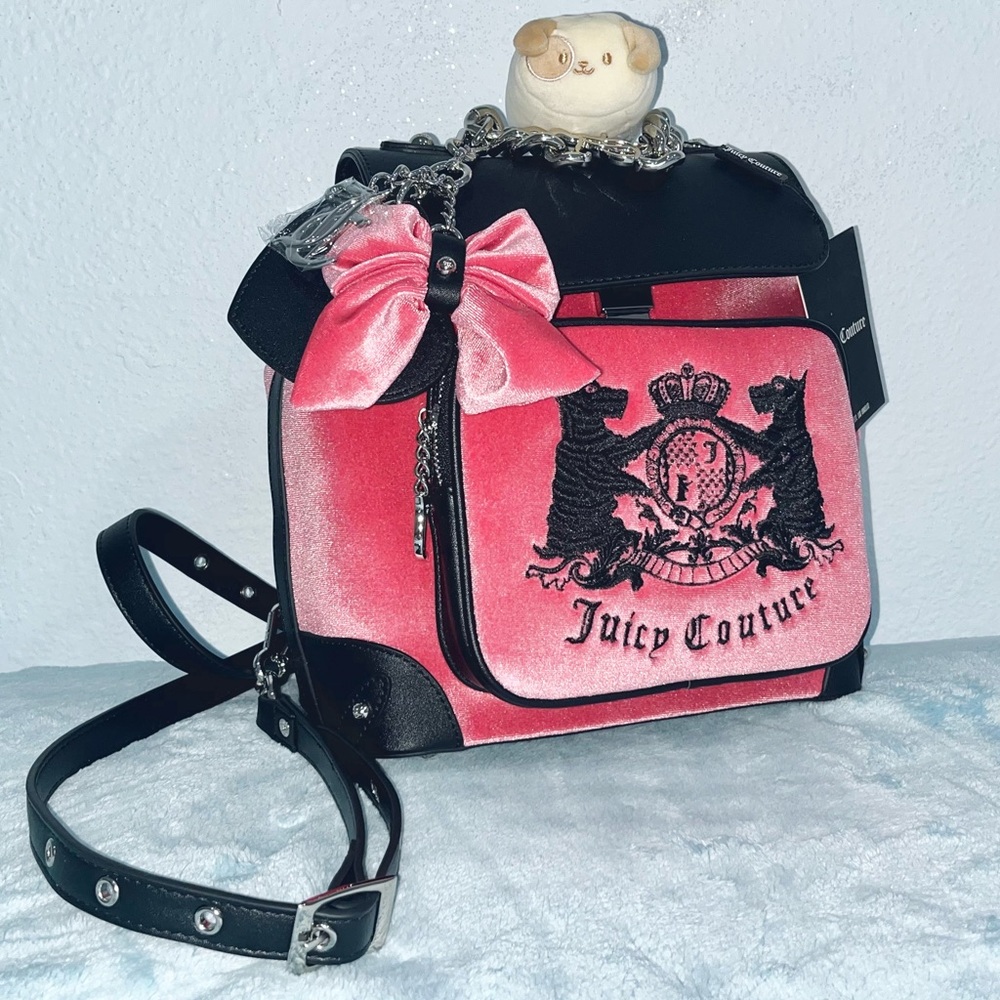 NWT Goth Barbie Pink & Black Bow Chain Backpack Hollyhock Twig Italy Release